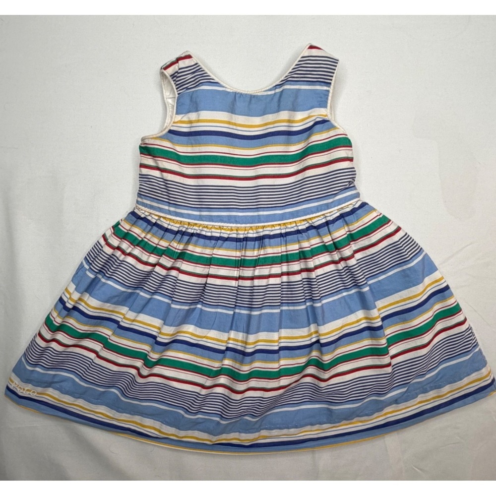 Polo Ralph Lauren Baby Girls 9M Patriotic Striped Dress Americana July 4th